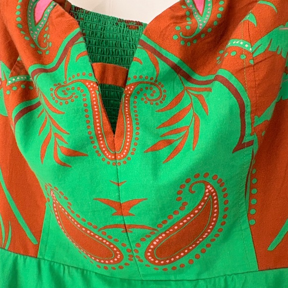 Maeve by Anthropilogie Green and Brown Floral Dress Sz 12 - Picture 3 of 5